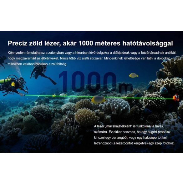 XTAR DL2 1600 KT búvárlámpa,100m vízálló,1600lm,lézer+LED