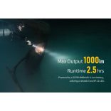 XTAR DS1 KT búvárlámpa,100m vízálló 1000lm mágneses pótméter