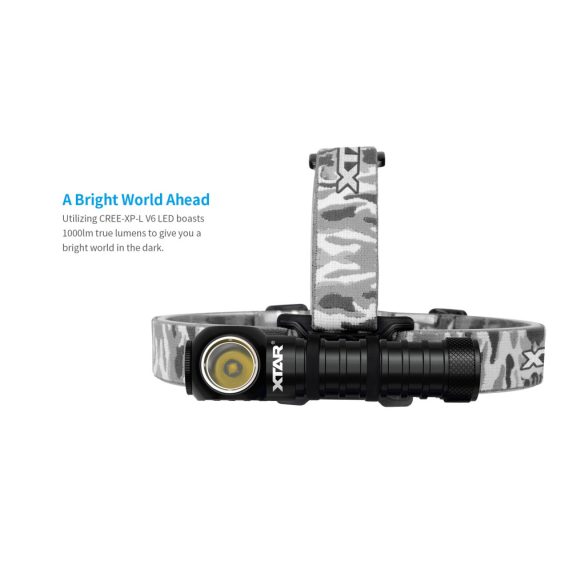 XTAR H3R fejlámpa,mágneses töltővel,LED Cree XP-L V6,1000 lumen