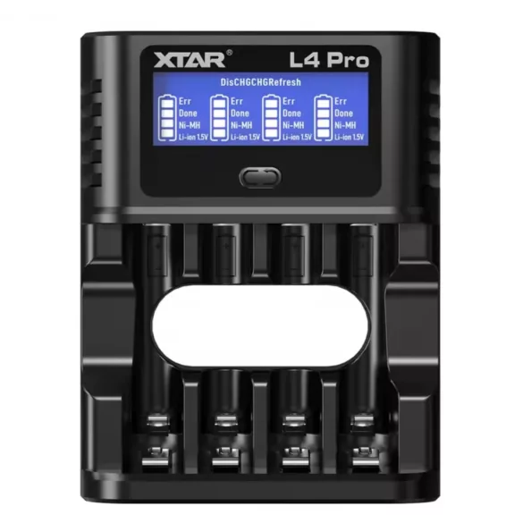 XTAR L4 PRO KT smart akkutöltő 4x1,5v Li-ion és 1,2V Ni-Mh AA/AAA akkukhoz,USB