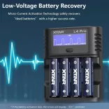 XTAR L4 PRO KT smart akkutöltő 4x1,5v Li-ion és 1,2V Ni-Mh AA/AAA akkukhoz,USB