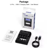 XTAR L4 PRO KT smart akkutöltő 4x1,5v Li-ion és 1,2V Ni-Mh AA/AAA akkukhoz,USB