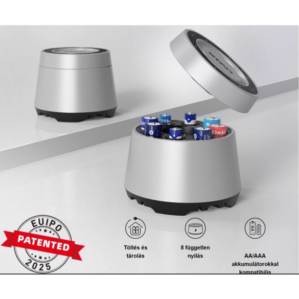XTAR L8 BOX KT akkutöltő 1,2V  Ni-Mh és 1,5V-os Li-Ion  AA és AAA akkuhoz USB-C
