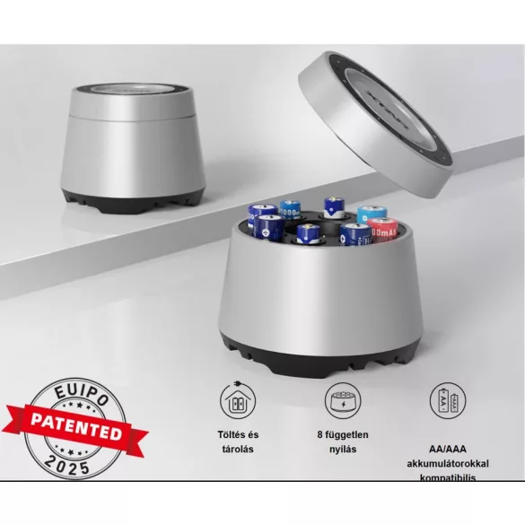 XTAR L8 BOX KT akkutöltő 1,2V  Ni-Mh és 1,5V-os Li-Ion  AA és AAA akkuhoz USB-C