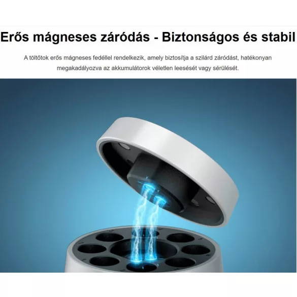 XTAR L8 BOX KT akkutöltő 1,2V  Ni-Mh és 1,5V-os Li-Ion  AA és AAA akkuhoz USB-C