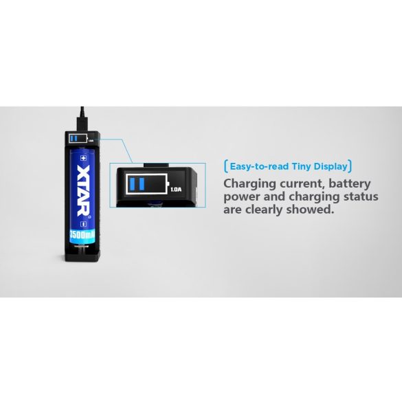 XTAR MC1 PLUS ANT akkutöltő 1db lithium akkuhoz  DC 5V/1A