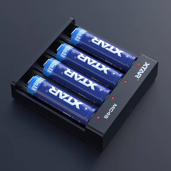 XTAR MC4S akkutöltő 4db lithium/Ni-Mh akkuhoz