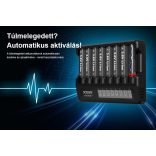 XTAR MX8 KT 8as sortöltő,szinte minden akkuhoz,LCD kijelzővel,többszintű védelem