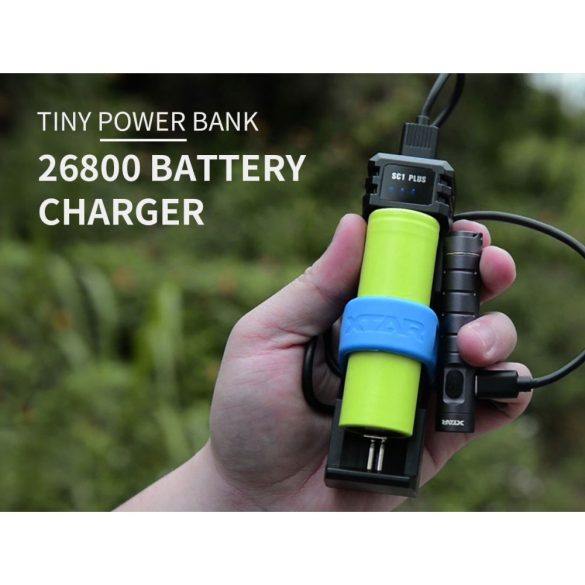 XTAR SC1 PLUS  gyorstöltő 1818650-26650 Li-ion/Ni-MH 3A +POWER BANK