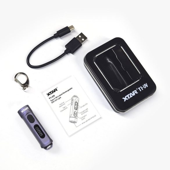 XTAR T1 MINI ultralight zseblámpa 500lm USB UV lámpával