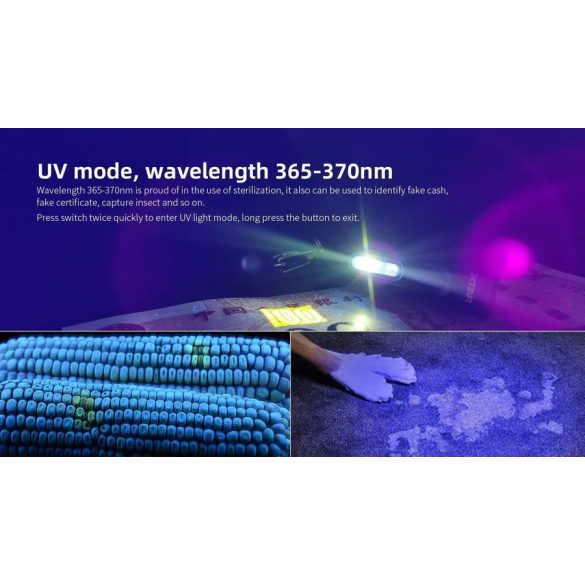 XTAR T1 MINI ultralight zseblámpa 500lm USB UV lámpával