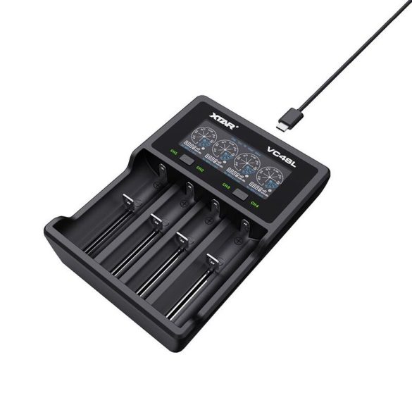 XTAR VC4SL 4 csatornás akkutöltő 1,2 /3,6 /3,7V Li-ion/Ni-Mh/Ni-Cd akkuhoz 3A