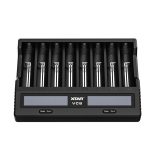 XTAR VC8 GEN2 akkutöltő 8db Li-ion Ni-Mh Ni-Cd akkuhoz+ teszt USB