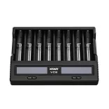 XTAR VC8 GEN2 akkutöltő 8db Li-ion Ni-Mh Ni-Cd akkuhoz+ teszt USB