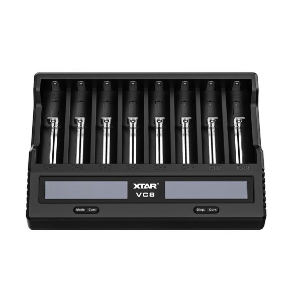 XTAR VC8 GEN2 akkutöltő 8db Li-ion Ni-Mh Ni-Cd akkuhoz+ teszt USB