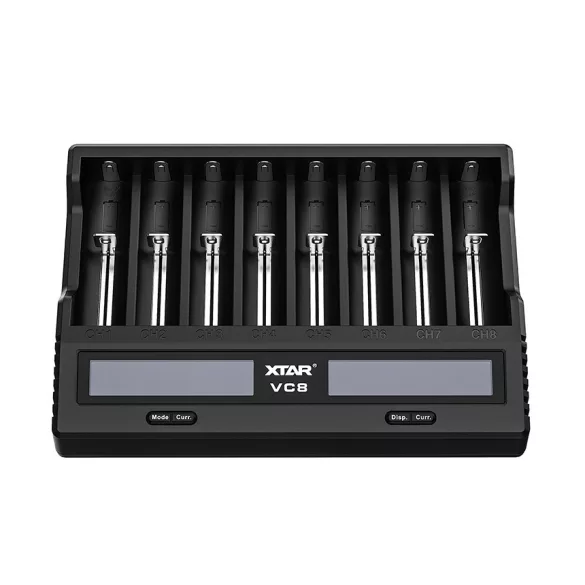 XTAR VC8 GEN2 akkutöltő 8db Li-ion Ni-Mh Ni-Cd akkuhoz+ teszt USB