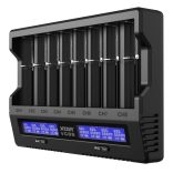 XTAR VC8S SMART akkutöltő SZETT 8 csatornás Li-ion,Ni-Mh akkukhoz 45W adapterrel