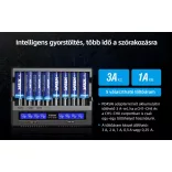 XTAR VC8S SMART SZETT akkutöltő,8 csatornás Li-ion,Ni-Mh akkukhoz 45W adapterrel