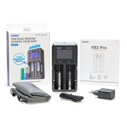   XTAR VX2 PRO SET Li-ion,LFP,Ni-Mh  smart charger+tester+20W 3A fali adapter