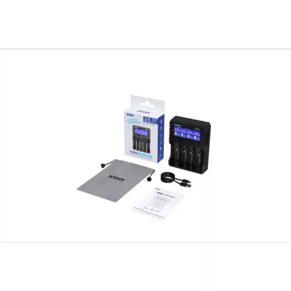 XTAR VX4 KT akkutöltő 4 db akkuhoz  (Li-ion,Ni-Mh,Ni-Cd) + reaktiválás