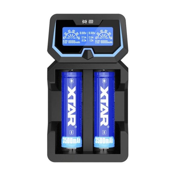 XTAR X2 NEW Li-ion/IMR/INR/ICR Ni-Cd/Ni-Mh akkuhoz,2 csatornás 230V