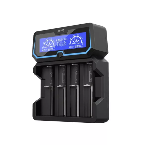 XTAR X4 akkutöltő 4db akkuhoz (Li-ion,Ni-Mh,Ni-Cd)+USB 1A + 230V ADAPTER!