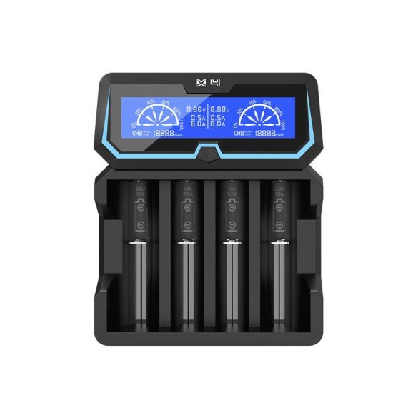 XTAR X4 NEW akkutöltő 4db akkuhoz (Li-ion,Ni-Mh,Ni-Cd)+USB 1A + 230V kábel!