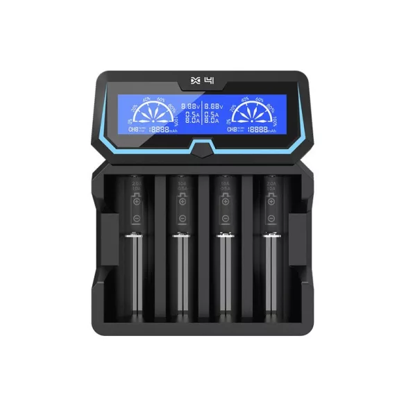XTAR X4 akkutöltő 4db akkuhoz (Li-ion,Ni-Mh,Ni-Cd)+USB 1A + 230V ADAPTER!