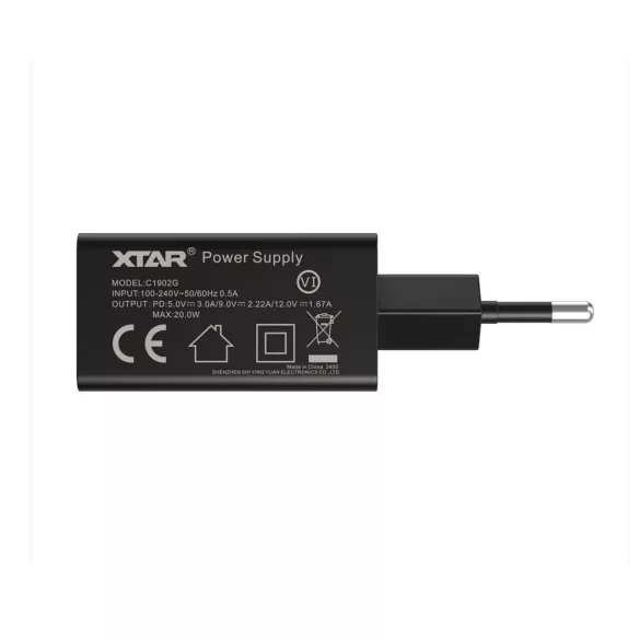XTAR PD20W gyorstöltő fali adapter 5V 3A  20W USB-C
