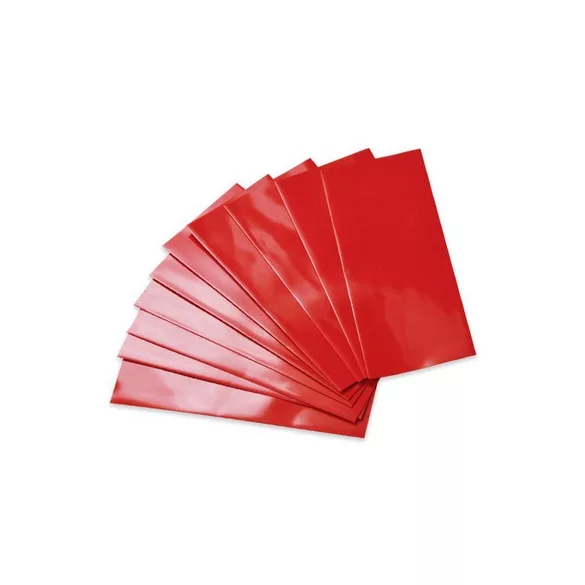 ZSUGORFÓLIA  (zsugorcső) 18650 akkuhoz PIROS 30x72mm (átmérő 18,5mm)1db