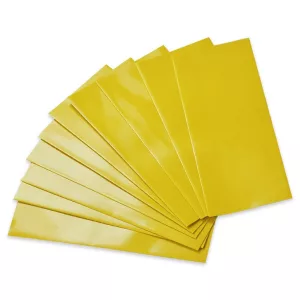 ZSUGORFÓLIA  (zsugorcső) 18650 akkuhoz SÁRGA 30x72mm (átmérő 18,5mm)1db