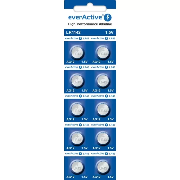 everActive AG12, LR43, LR1142, G12,186  alkáli gombelem bliszteres/10