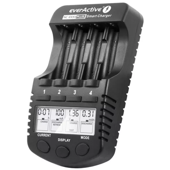 everActive NC1000 PLUS 4 csatornás akku töltő-kisütő-karbantartó +USB