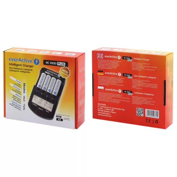 everActive NC1000 PLUS 4 csatornás akku töltő-kisütő-karbantartó +USB