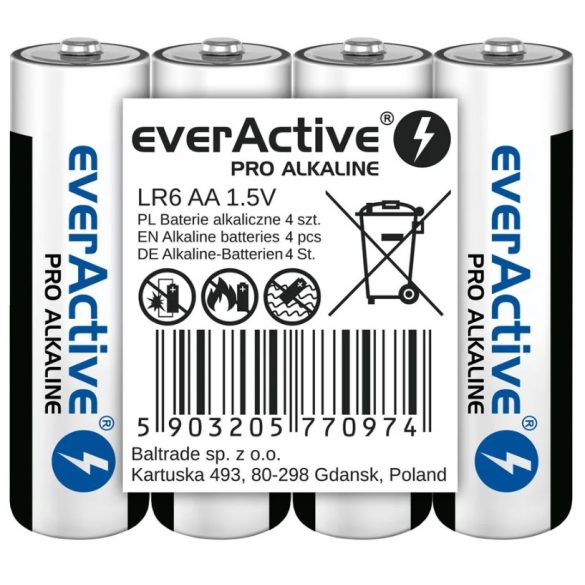 everActive PRO AA (LR6,ceruza) alkáli elem FÓLIA/4