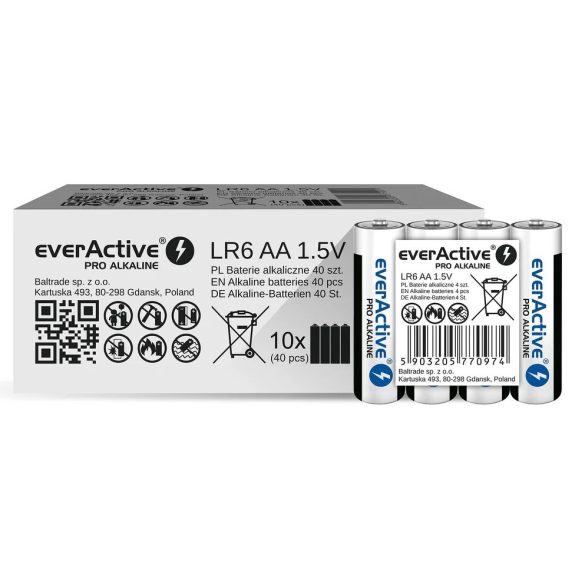everActive PRO AA (LR6,ceruza) alkáli elem FÓLIA/4
