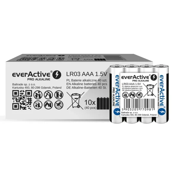 everActive PRO AAA (LR03,mikró) alkáli elem FÓLIÁS/4
