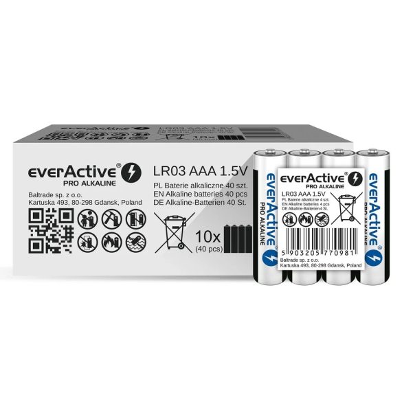 everActive PRO AAA (LR03,mikró) alkáli elem FÓLIÁS/4