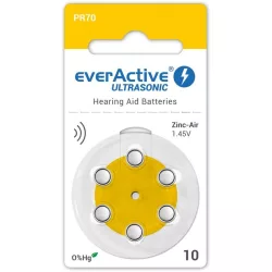   everActive ULTRASONIC hallókészülék elem "10" PR70 BL/6 szín:SÁRGA
