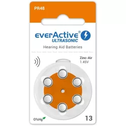   everActive ULTRASONIC hallókészülék elem "13" PR48 BL/6 szín:NARANCS