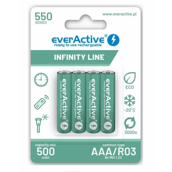everActive Infinity Line AAA (HR03) Ni-Mh akku 500mAh 1,2V BL/4