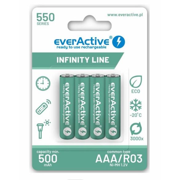 everActive Infinity Line AAA (HR03) Ni-Mh akku 500mAh 1,2V BL/4