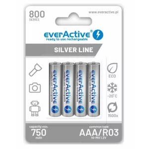 everActive Silver Line AAA (HR03) Ni-Mh akku 750mAh 1,2V BL/4