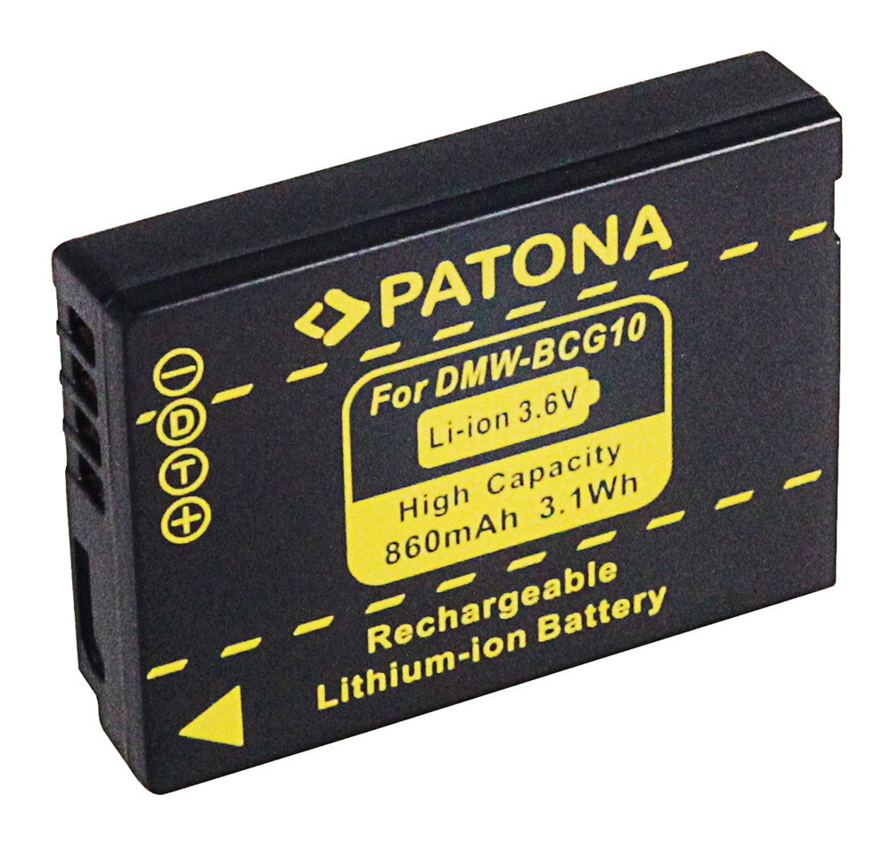 LEICA kamera akku DMW-BCG10 VLux 20 V-Lux utángyártott (Patona) 3,6V 860mAh