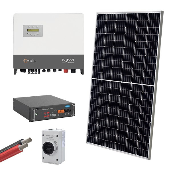 Image of HYBRID SOLAR SYSTEM 3P/6kW 465W PANEL+4 BATTERIES