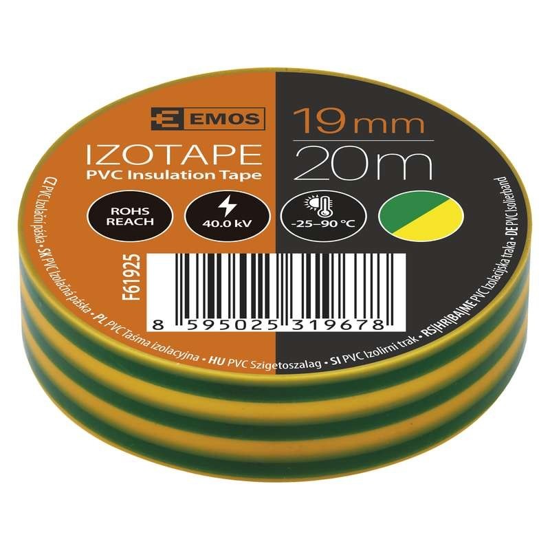 Image of EMOS SZIGETELŐSZALAG 19/20 ZÖLD-SÁRGA F61925