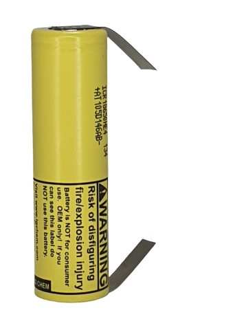Image of ** 18650-HE4 Li-ion 3,7V ipari akku 2500 mAh high-drain 20A "U" forrfüllel
