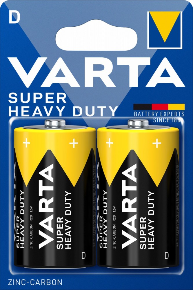 Image of Varta Super Heavy Duty D féltartós góliát elem (R20) BL/2