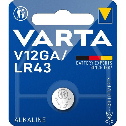 Image of Varta V12GA,LR43 alkáli gombelem bl/1 (4278)